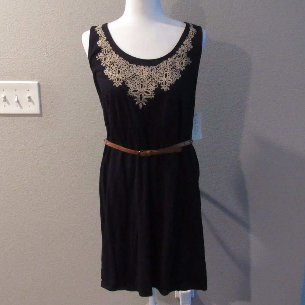 Sonoma Belted Black Dress Size XL